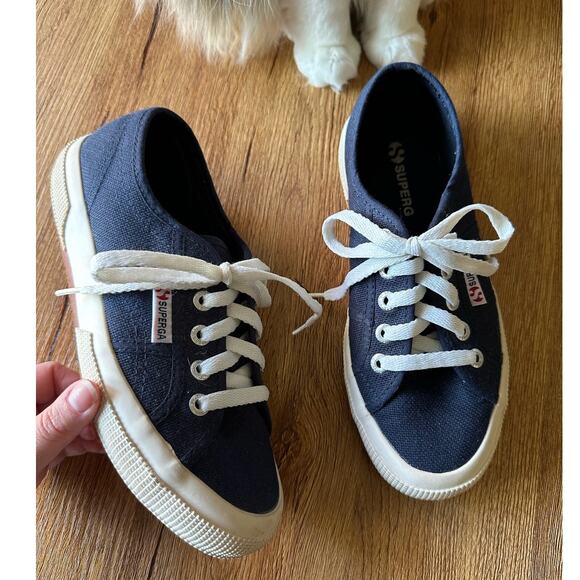 Superga Navy Sneakers Size 36 US 6 - Picture 1 of 5